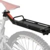 Merkloos Universele Fiets Bagagedrager - Voor Achterop Zadelpen Mountainbike/MTB/Racefiets - Achter Bagage Drager Rek - Met Quick Release Fietsframe Bevestiging - Bagagerek - Lichtgewicht Aluminium - Zwart