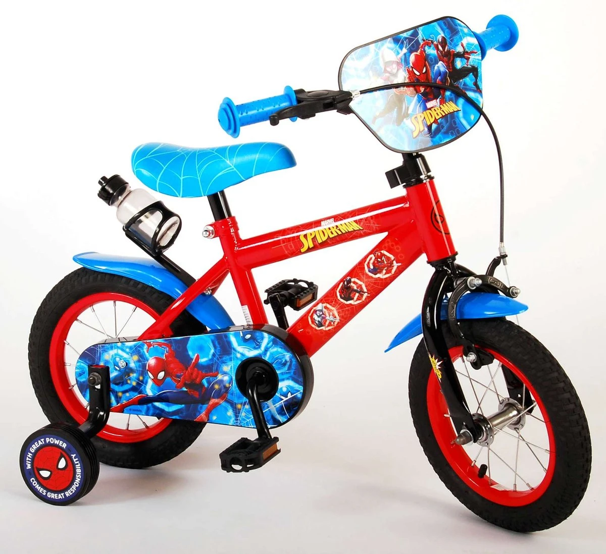 Volare Spider-Man Kinderfiets - Jongens - 12 Inch - Blauw/Rood 6 Volare Spider-Man Kinderfiets - Jongens - 12 Inch - Blauw/Rood - Afbeelding 6