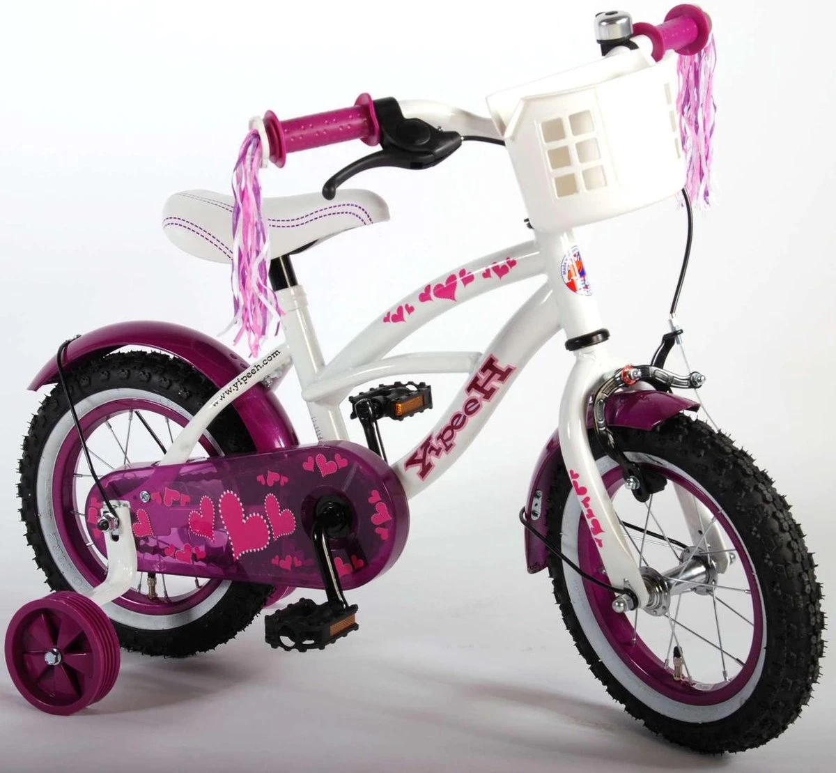 Volare Heart Cruiser Kinderfiets - Meisjes - 12 Inch - Wit Paars 10 Volare Heart Cruiser Kinderfiets - Meisjes - 12 Inch - Wit Paars - Afbeelding 10