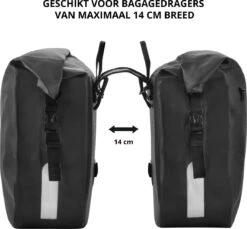 Dutch Mountains Dubbele Fietstas 46 Ltr | 100% Waterdichte Fietstas | Rolltop Sluiting | Reflectoren | Zwart 11 Dutch Mountains Dubbele Fietstas 46 Ltr | 100% Waterdichte Fietstas | Rolltop Sluiting | Reflectoren | Zwart -Fietsuitrustings Winkel 1200x1111 3