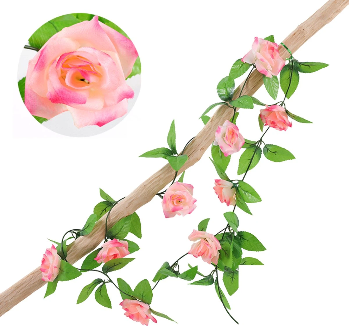 Bloemenslinger Rozen Fiets Roze - Stijlvolle Bloemenstreng Voor Fietsmand Of Stuur - 220 CM Bloemen - Plastic Kunstbloemen Fiets Slinger 1 Bloemenslinger Rozen Fiets Roze - Stijlvolle Bloemenstreng Voor Fietsmand Of Stuur - 220 CM Bloemen - Plastic Kunstbloemen Fiets Slinger