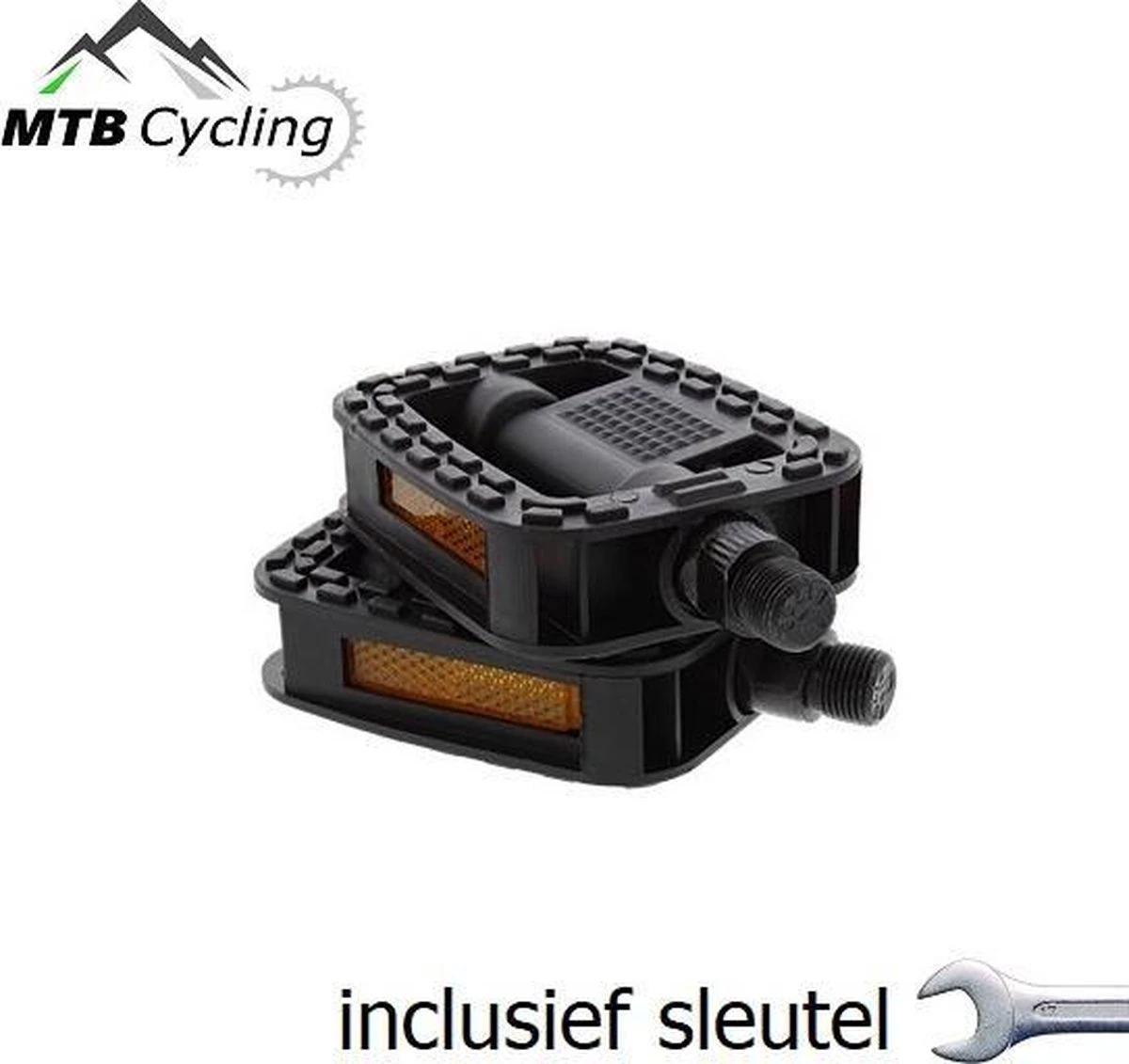 Fiets Pedalen Inclusief Bevestiging Gereedschap - Anti Slip - Trappers Voor Fiets Met Reflector - 14.2mm Schroefdraad - 9/16 Inch -Zwart 4 Fiets Pedalen Inclusief Bevestiging Gereedschap - Anti Slip - Trappers Voor Fiets Met Reflector - 14.2mm Schroefdraad - 9/16 Inch -Zwart - Afbeelding 4