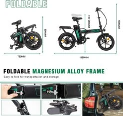 Hitway Elektrische Fiets | Opvouwbare E-bike | 16 Inch | 250W Motor | Zwart -Fietsuitrustings Winkel 1200x1133 6