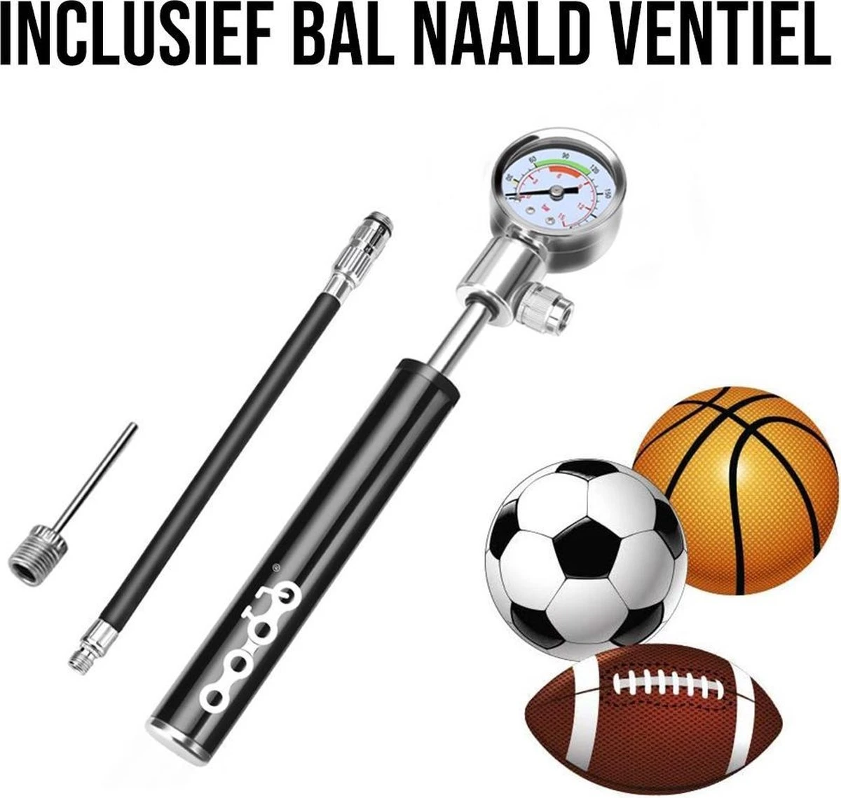 LHP Fietspomp Mini - Analoog Drukmeter - Inclusief Naaldventiel En Fietsbandreparatieset 6 LHP Fietspomp Mini - Analoog Drukmeter - Inclusief Naaldventiel En Fietsbandreparatieset - Afbeelding 6