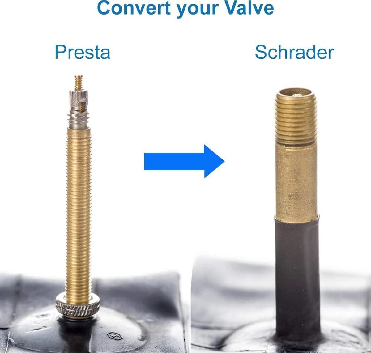 MMOBIEL 5 X Fietsventiel Presta Naar Schrader Adapter SV AV DV Dunlop Frans Ventiel 7 MMOBIEL 5 X Fietsventiel Presta Naar Schrader Adapter SV AV DV Dunlop Frans Ventiel - Afbeelding 7