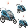 HOMCOM 3-in-1 Kinderaanhanger Jogger Fietskar Voor 2 Kinderen Aluminium 440-018