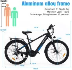 HITWAY 26" Elektrische Mountainbike, 35-70KM Power Assist-fietsen Voor Mannen En Vrouwen, 48V/7,5Ah/250W Krachtige E-bike 9 HITWAY 26" Elektrische Mountainbike, 35-70KM Power Assist-fietsen Voor Mannen En Vrouwen, 48V/7,5Ah/250W Krachtige E-bike -Fietsuitrustings Winkel 1200x1156 12