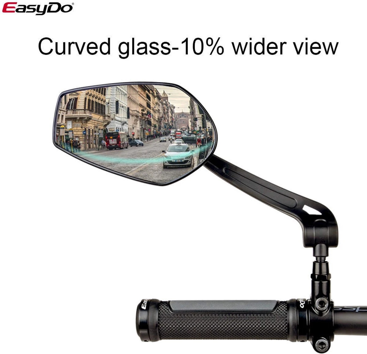 EasyDo Fietsspiegel Ebike Incl Grote Kijkhoek - Achteruitkijkspiegel - Links - 360º Verstelbaar - Multifunctioneel - Incl Inbussleutel 1 EasyDo Fietsspiegel Ebike Incl Grote Kijkhoek - Achteruitkijkspiegel - Links - 360º Verstelbaar - Multifunctioneel - Incl Inbussleutel