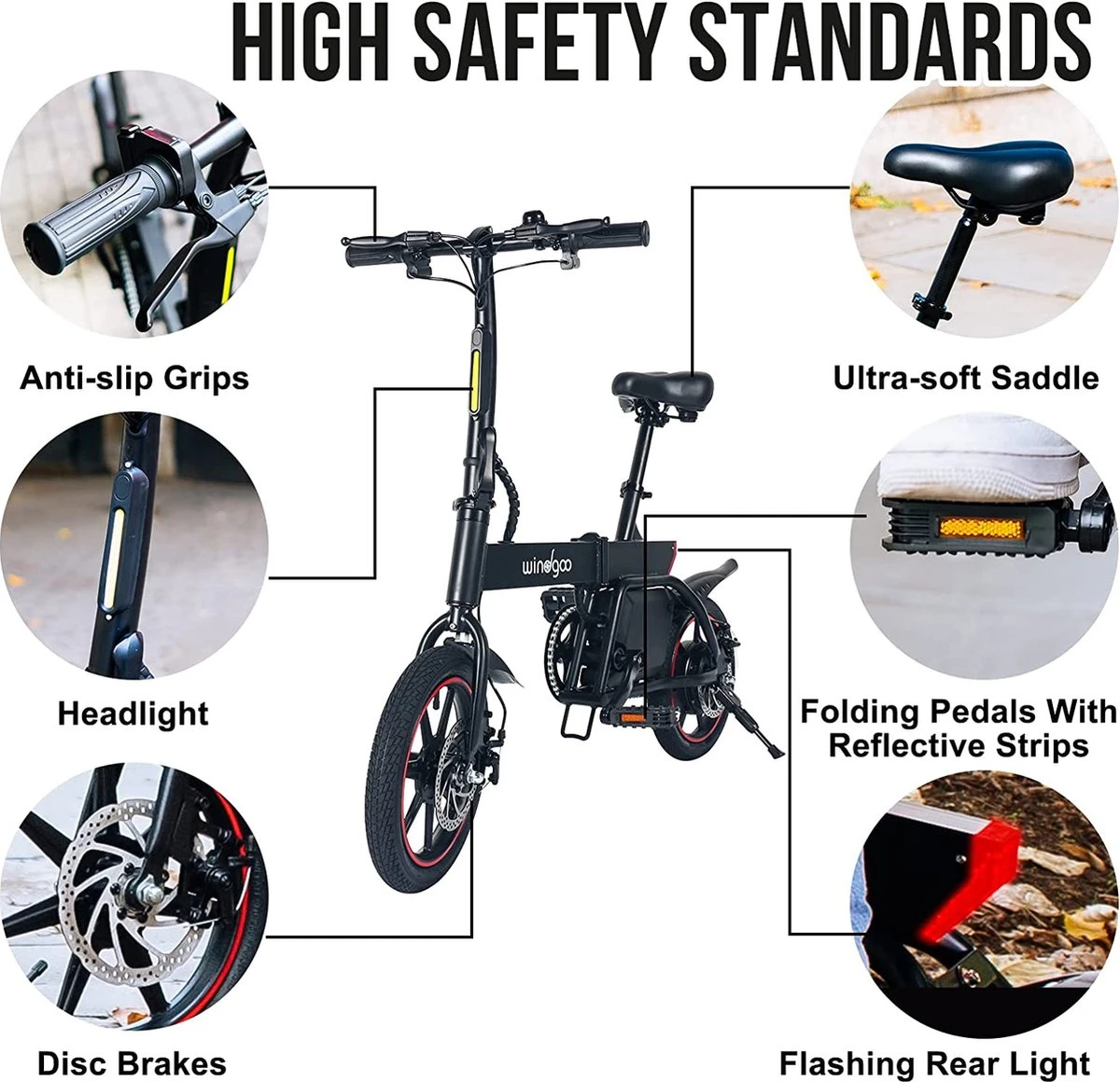 Merkloos Windgoo B20 V3- APP IOS Android - Elektrische Vouwfiets - E Bike - 7.8Ah Batterij - 250W - 14 Inch - 25 KM/H - Zwart 10 Merkloos Windgoo B20 V3- APP IOS Android - Elektrische Vouwfiets - E Bike - 7.8Ah Batterij - 250W - 14 Inch - 25 KM/H - Zwart - Afbeelding 10