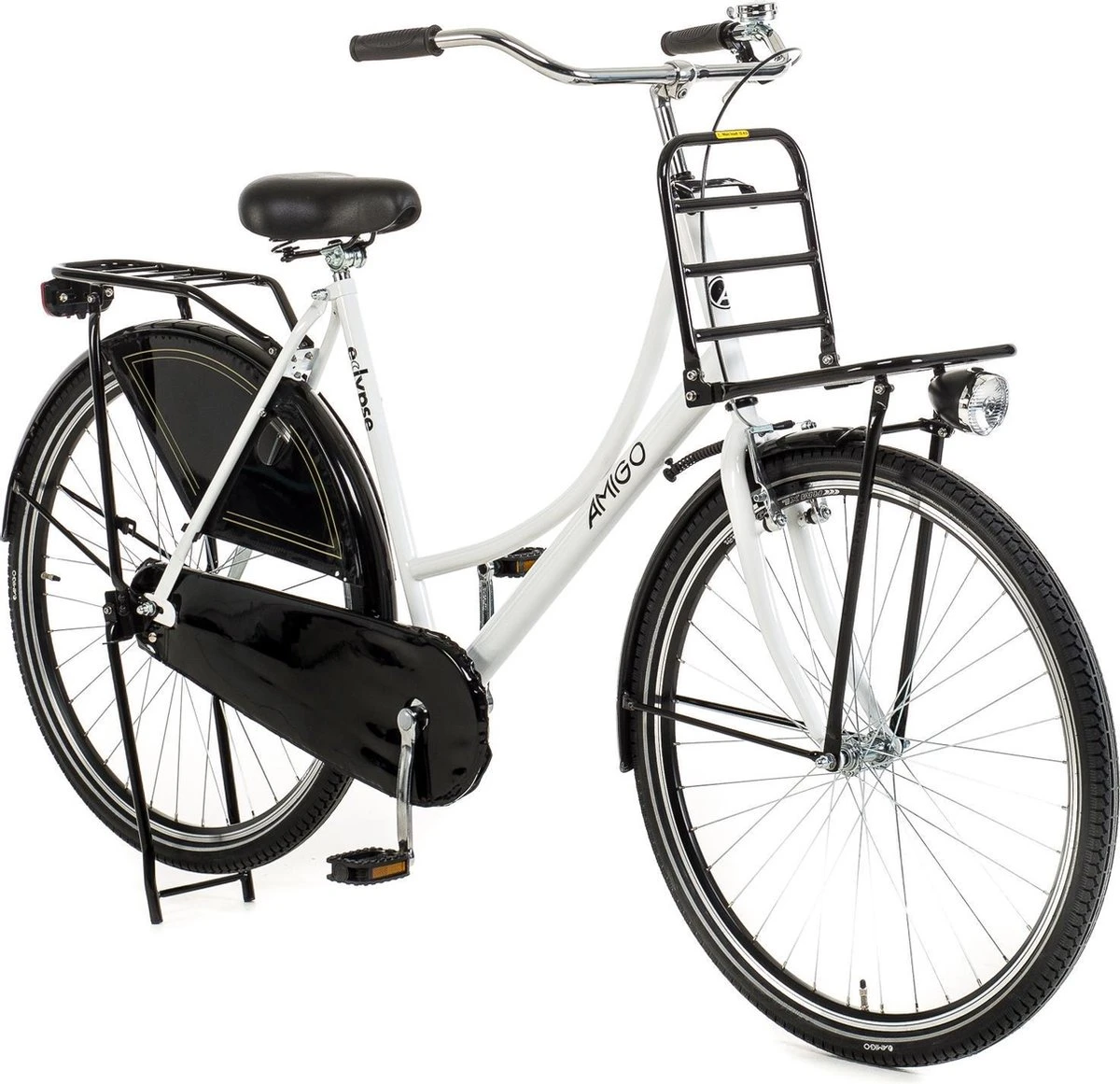 Amigo Eclypse Transportfiets 28 Inch - Omafiets Met Voordrager - Wit/Zwart 2 Amigo Eclypse Transportfiets 28 Inch - Omafiets Met Voordrager - Wit/Zwart - Afbeelding 2
