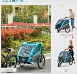 HOMCOM 3-in-1 Kinderaanhanger Jogger Fietskar Voor 2 Kinderen Aluminium 440-018 16 HOMCOM 3-in-1 Kinderaanhanger Jogger Fietskar Voor 2 Kinderen Aluminium 440-018 -Fietsuitrustings Winkel 1200x1163 3