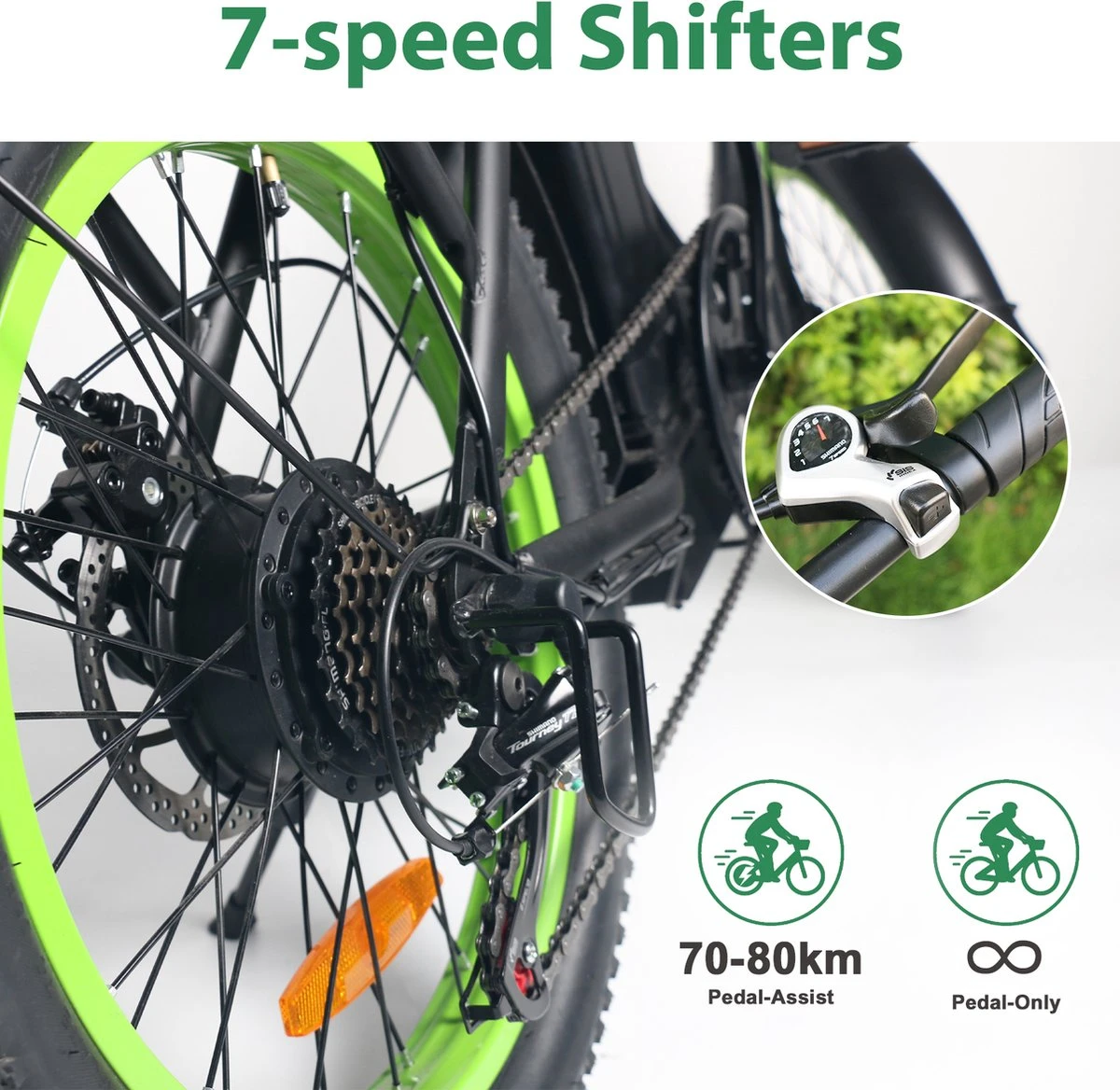 Merkloos Windgoo E20 Urban- Elektrische Fiets - E-bike - 20Inch - 12.5Ah - APP - Fat Tire - 7 Speed Shimano 6 Merkloos Windgoo E20 Urban- Elektrische Fiets - E-bike - 20Inch - 12.5Ah - APP - Fat Tire - 7 Speed Shimano - Afbeelding 6