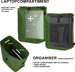 Dutch Mountains Enkele Fietstas | Rugzak | Sterke 100% Waterdicht | Fietstas, Schoudertas En Rugtas In 1 | 28 Liter | Groen -Fietsuitrustings Winkel 1200x1168 4