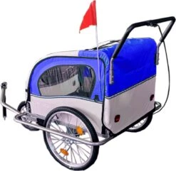 Fietskar Kind - Fietsaanhanger - Met Schokbreker - Blauw -Fietsuitrustings Winkel 1200x1173 10