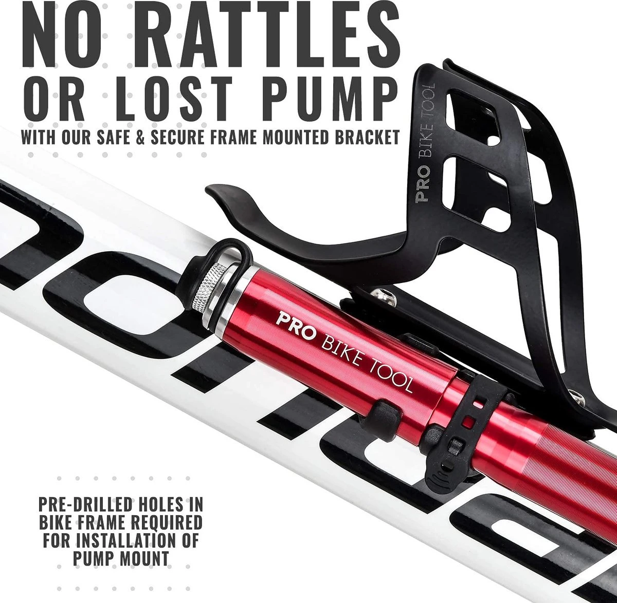 PRO BIKE TOOL Mini Luchtpomp Fiets, Fietspomp Voor Alle Ventielen (Presta & Schrader), Hoge Druk Tot 6,9 Bar / 100 PSI, Betrouwbare, Compacte & Lichtgewicht Framepomp, Pomp Voor Racefiets & Mountainbike. 4 PRO BIKE TOOL Mini Luchtpomp Fiets, Fietspomp Voor Alle Ventielen (Presta & Schrader), Hoge Druk Tot 6,9 Bar / 100 PSI, Betrouwbare, Compacte & Lichtgewicht Framepomp, Pomp Voor Racefiets & Mountainbike. - Afbeelding 4