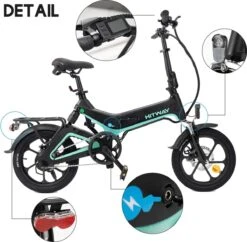 Merkloos Hitway 14F005 Elektrische Fiets E-bike | Opvouwbaar | 250W Motor | 7.5Ah | 16" | Zwart / Groen -Fietsuitrustings Winkel 1200x1178 16