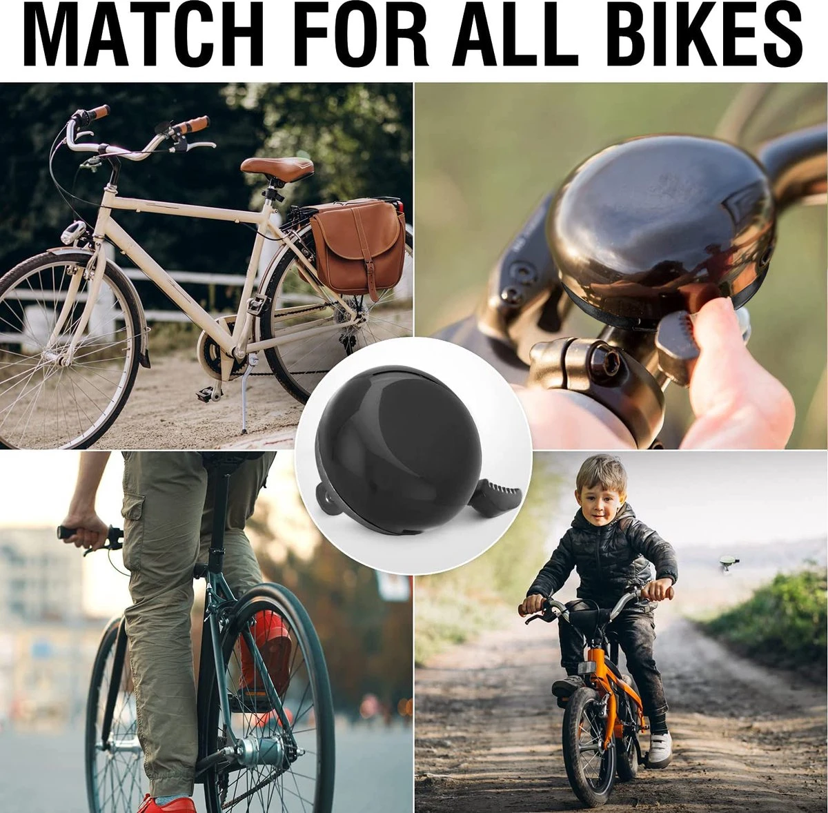 Fietsbel Zwart 5.5 Cm Stalen Fietsbel - Universele Fietsbel Zwart Hoorbare Klank. 3 Fietsbel Zwart 5.5 Cm Stalen Fietsbel - Universele Fietsbel Zwart Hoorbare Klank. - Afbeelding 3