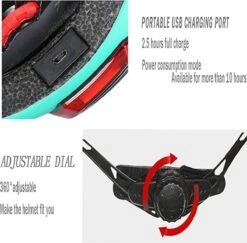 Fietshelm - Met Voor- En Achterlicht-Skatehelm - Maat-L 58-61cm-Helm Mat-Zwart - LED Verlichting -Fietsuitrustings Winkel 1200x1180 6