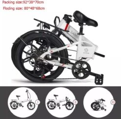 Samebike Elektrische Vouwfiet - Shimano 7 Speed Derailleur - 48V/ 10Ah Lithium Batterij - Aluminium -sportief/modern - 35km/u - Wit 23 Samebike Elektrische Vouwfiet - Shimano 7 Speed Derailleur - 48V/ 10Ah Lithium Batterij - Aluminium -sportief/modern - 35km/u - Wit -Fietsuitrustings Winkel 1200x1180 8
