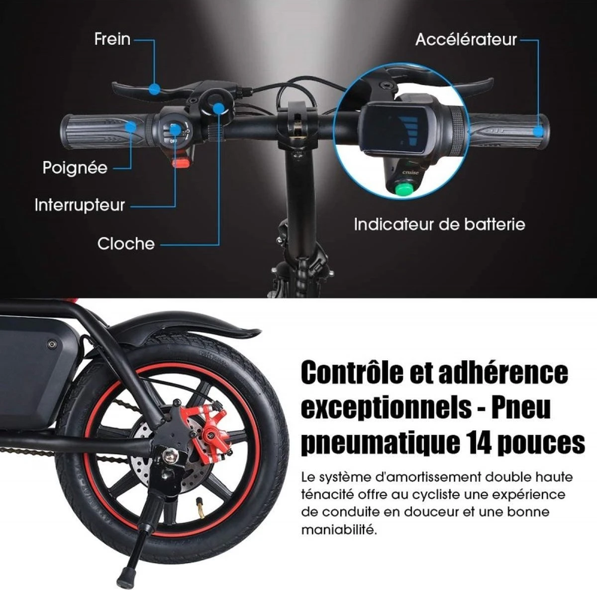 Windgoo B-20 Elektrische Vouwfiets - Snelheid 20 Km/h - 15 Km Bereik - Schijfremmen 18 Windgoo B-20 Elektrische Vouwfiets - Snelheid 20 Km/h - 15 Km Bereik - Schijfremmen - Afbeelding 18
