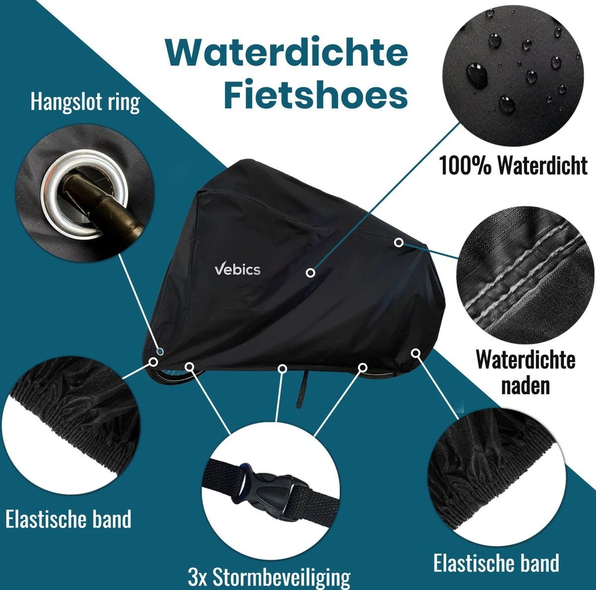 Fietshoes Voor 2 Fietsen - Waterdicht - Fietsbeschermhoes - Elektrische Fiets - Stalling - Fietsbeschermhoes Voor 2 Fietsen - Zwart 2 Fietshoes Voor 2 Fietsen - Waterdicht - Fietsbeschermhoes - Elektrische Fiets - Stalling - Fietsbeschermhoes Voor 2 Fietsen - Zwart - Afbeelding 2