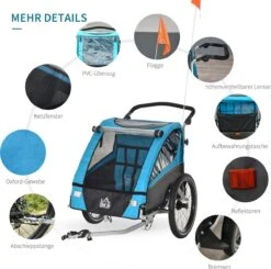 HOMCOM 3-in-1 Kinderaanhanger Jogger Fietskar Voor 2 Kinderen Aluminium 440-018 18 HOMCOM 3-in-1 Kinderaanhanger Jogger Fietskar Voor 2 Kinderen Aluminium 440-018 -Fietsuitrustings Winkel 1200x1189 13