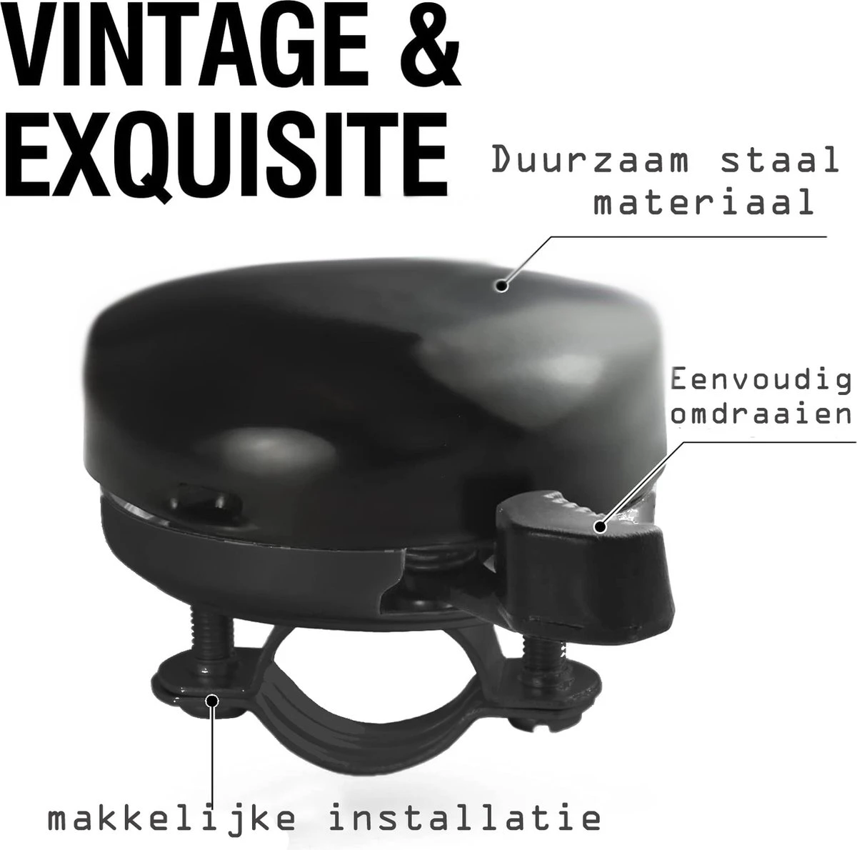 Fietsbel Zwart 5.5 Cm Stalen Fietsbel - Universele Fietsbel Zwart Hoorbare Klank. 5 Fietsbel Zwart 5.5 Cm Stalen Fietsbel - Universele Fietsbel Zwart Hoorbare Klank. - Afbeelding 5