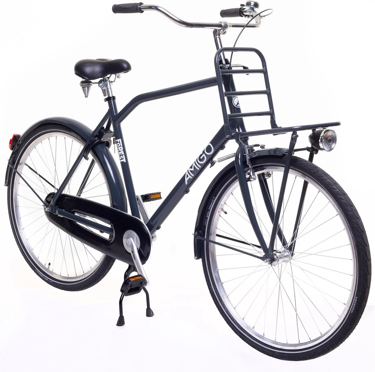 Amigo Forest - Transportfiets 28 Inch - Herenfiets Met Voordrager - Grijs 2 Amigo Forest - Transportfiets 28 Inch - Herenfiets Met Voordrager - Grijs - Afbeelding 2