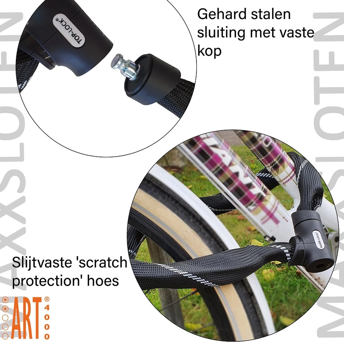 Maxx-Locks Twizel Fietsslot ART 2 | 140 Cm Kettingslot | Gehard Staal | Zwart | Slot E-Bike / Fiets 3 Maxx-Locks Twizel Fietsslot ART 2 | 140 Cm Kettingslot | Gehard Staal | Zwart | Slot E-Bike / Fiets - Afbeelding 3