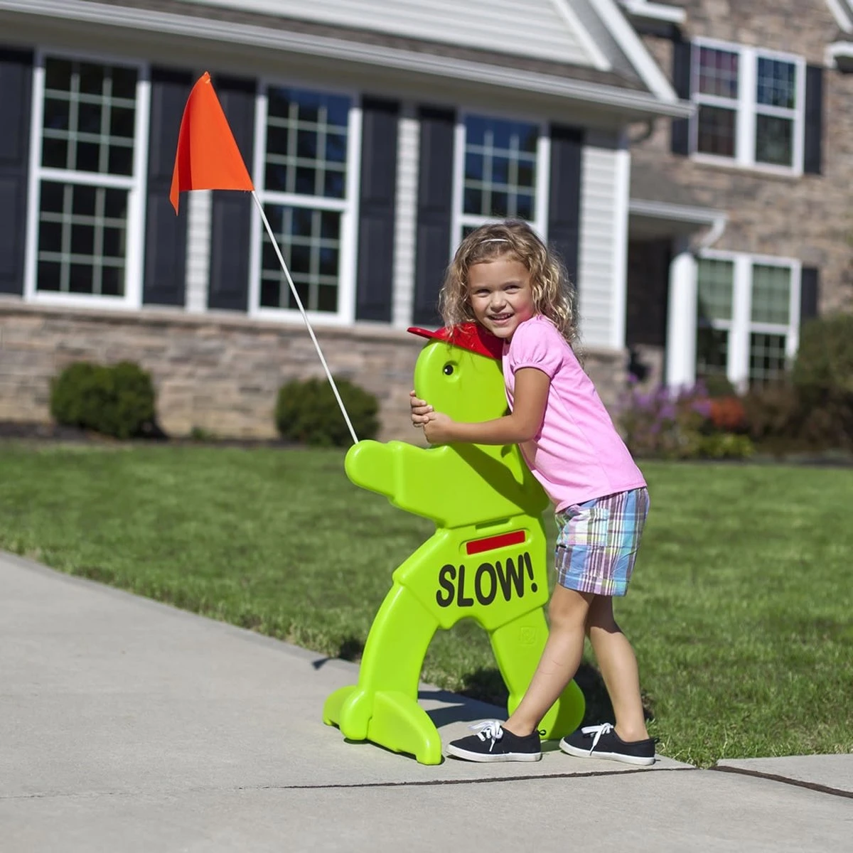Victor Veilig Met Rode Waarschuwingsvlag - Verkeersmaatje / Verkeerspop In Fluoriserend Groen - Pas Op Spelende Kinderen Waarschuwingsbord Kid Alert 7 Victor Veilig Met Rode Waarschuwingsvlag - Verkeersmaatje / Verkeerspop In Fluoriserend Groen - Pas Op Spelende Kinderen Waarschuwingsbord Kid Alert - Afbeelding 7