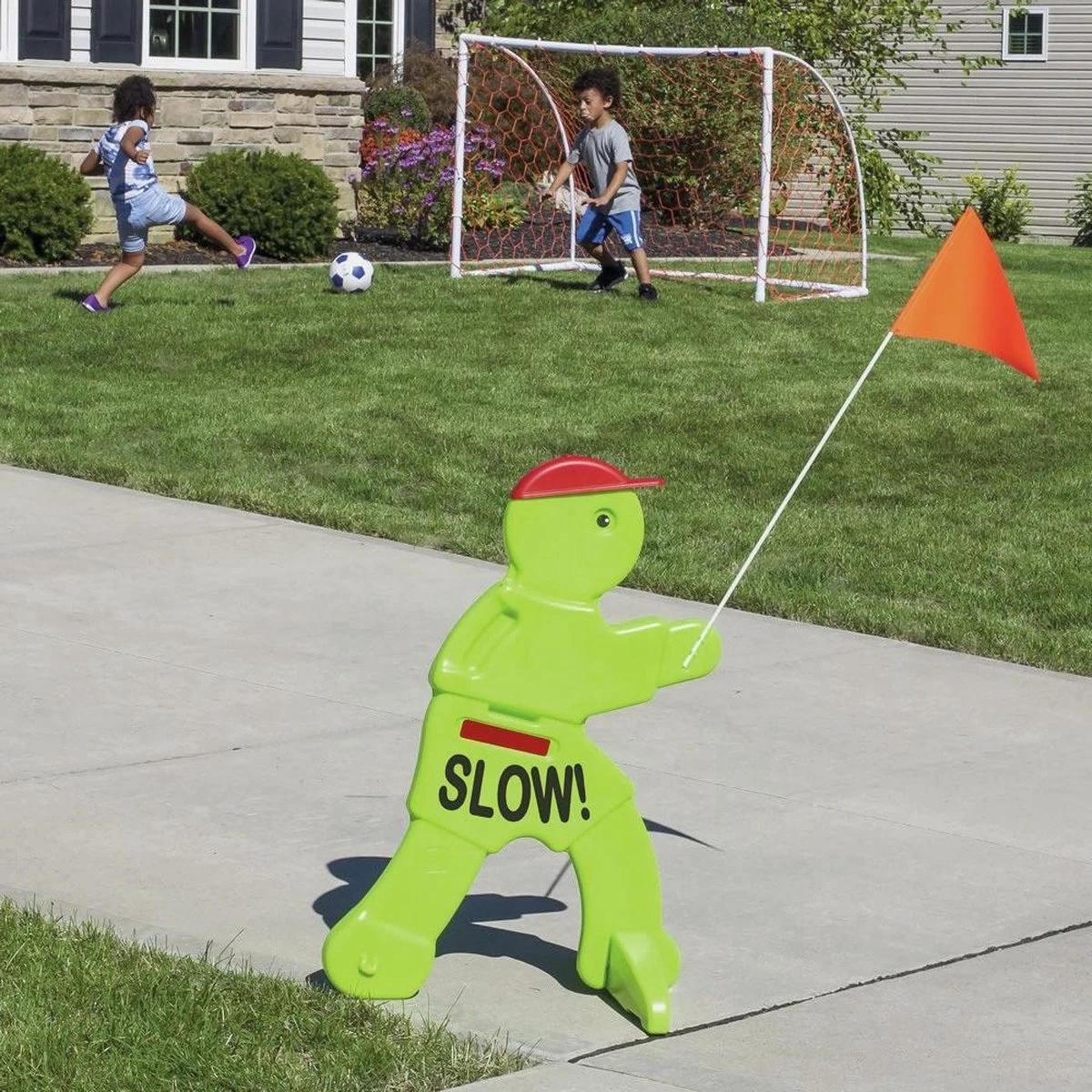 Victor Veilig Met Rode Waarschuwingsvlag - Verkeersmaatje / Verkeerspop In Fluoriserend Groen - Pas Op Spelende Kinderen Waarschuwingsbord Kid Alert 12 Victor Veilig Met Rode Waarschuwingsvlag - Verkeersmaatje / Verkeerspop In Fluoriserend Groen - Pas Op Spelende Kinderen Waarschuwingsbord Kid Alert - Afbeelding 12