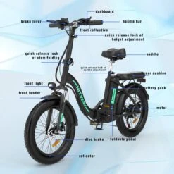 HITWAY E-Bike Elektrische Fiets 20 Inch Fat Tire E-Bicycle Vouwfiets, 250 W/36 V/11,2 Ah Accu, Max. Bereik Tot 35-90 Km, Offroad-mountainbike Met Shimano 7-versnellingen, City EBike Met Slot -Fietsuitrustings Winkel 1200x1200 1150
