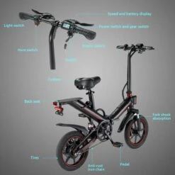 OUXI - V5 - 16 Inch - Elektrische Fiets - E Bike - Elektrische Vouwfiets - APP IOS/ Android - 500W Motor - 15Ah Lithuim Ion Batterij - Zwart -Fietsuitrustings Winkel 1200x1200 1180