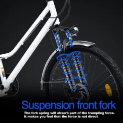 HITWAY 26 Inch E-bike, Elektrische Fiets Voor Heren En Dames, Pedelec Stadsfietsen, 250 W Motor, 36 V/11,2 Ah E-bike, Shimano 7 Versnellingen, 35-90 Km| Wit / Blauw -Fietsuitrustings Winkel 1200x1200 1193