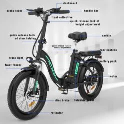 HITWAY E-bike Elektrische Fiets 20" Vouwfiets Met Dikke Banden, 250W/36V/11,2Ah Accu, 35-90 Km, Offroad-mountainbike Met Shimano 7 Versnellingen, CityBike Voor Heren En Dames -Fietsuitrustings Winkel 1200x1200 1215