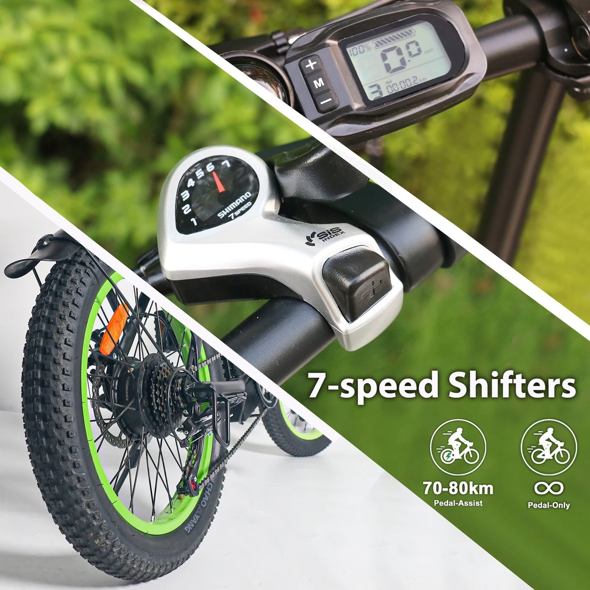 Merkloos Windgoo E20 Urban- Elektrische Fiets - E-bike - 20Inch - 12.5Ah - APP - Fat Tire - 7 Speed Shimano 7 Merkloos Windgoo E20 Urban- Elektrische Fiets - E-bike - 20Inch - 12.5Ah - APP - Fat Tire - 7 Speed Shimano - Afbeelding 7