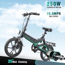 Merkloos Hitway 14F005 Elektrische Fiets E-bike | Opvouwbaar | 250W Motor | 7.5Ah | 16" | Zwart / Groen -Fietsuitrustings Winkel 1200x1200 1258