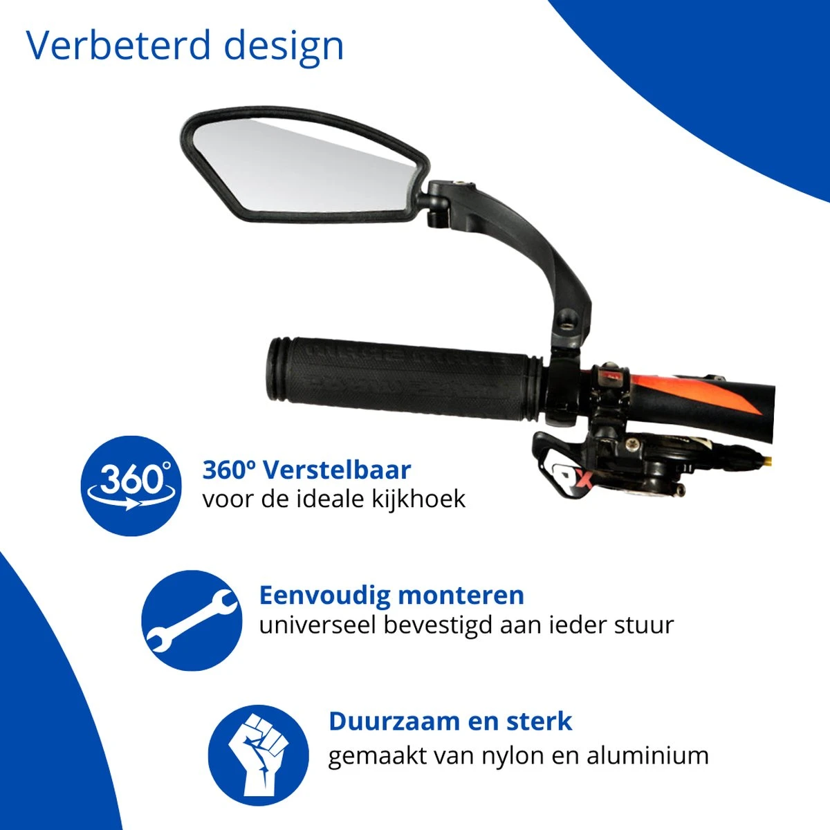 Fietsspiegel - Fietsspiegel Ebike - Links - Achteruitkijkspiegel - Fietsspiegel Op Stuur - Fiets Spiegel - Verstelbaar - Zwart - Stuurbevestiging - EJC Products 4 Fietsspiegel - Fietsspiegel Ebike - Links - Achteruitkijkspiegel - Fietsspiegel Op Stuur - Fiets Spiegel - Verstelbaar - Zwart - Stuurbevestiging - EJC Products - Afbeelding 4