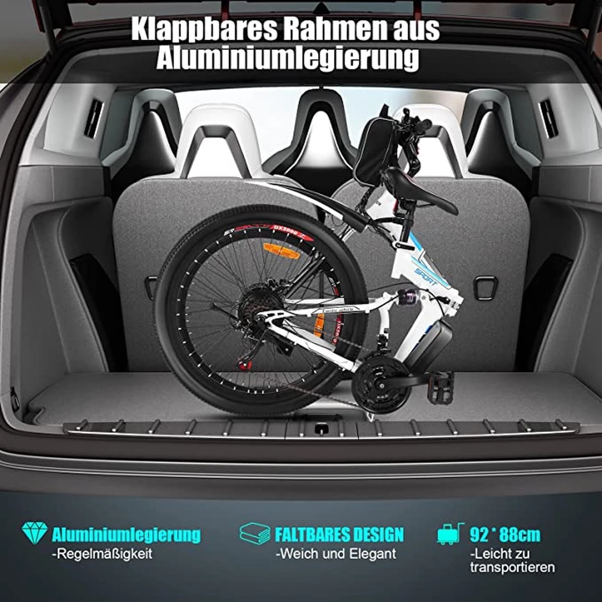 Myatu E-Bike 26-inch E-bike Voor Vrouwen En Mannen, Mountainbike Elektrische Fiets Met 36V 10.4AH Accu En Shimano 21 Versnellingen, 21 Versnellingen, Derailleur, 250 W 9 Myatu E-Bike 26-inch E-bike Voor Vrouwen En Mannen, Mountainbike Elektrische Fiets Met 36V 10.4AH Accu En Shimano 21 Versnellingen, 21 Versnellingen, Derailleur, 250 W - Afbeelding 9