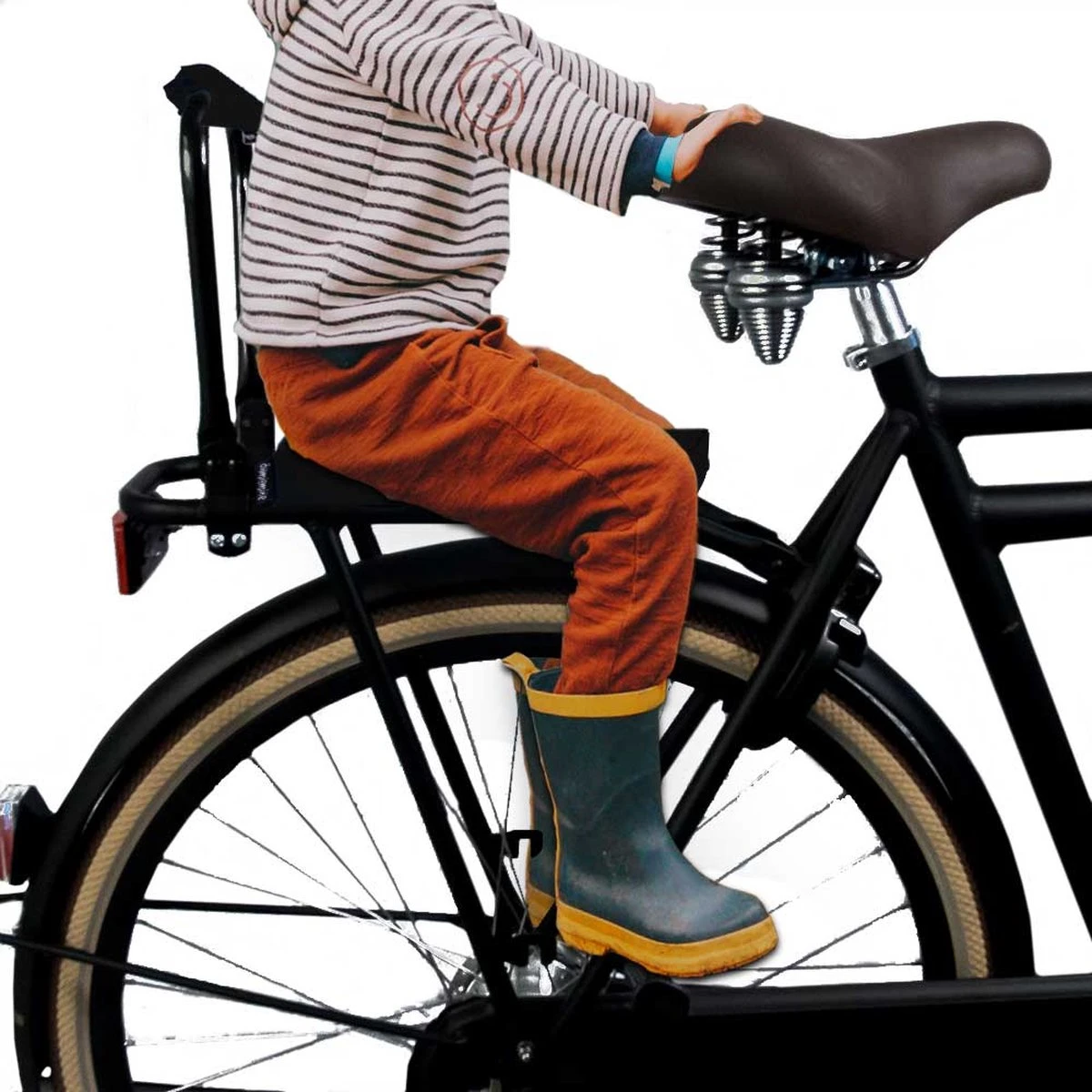 Fietskussen, Rugleuning En Voetsteuntjes - Complete Set Voor Je Fiets - Ideaal Voor Kleuter Of Schoolkind (van 5 Tot 8 Jaar)- Zwart - Comfortabel - Velcro Bevestiging - Waterafstotend 2 Fietskussen, Rugleuning En Voetsteuntjes - Complete Set Voor Je Fiets - Ideaal Voor Kleuter Of Schoolkind (van 5 Tot 8 Jaar)- Zwart - Comfortabel - Velcro Bevestiging - Waterafstotend - Afbeelding 2