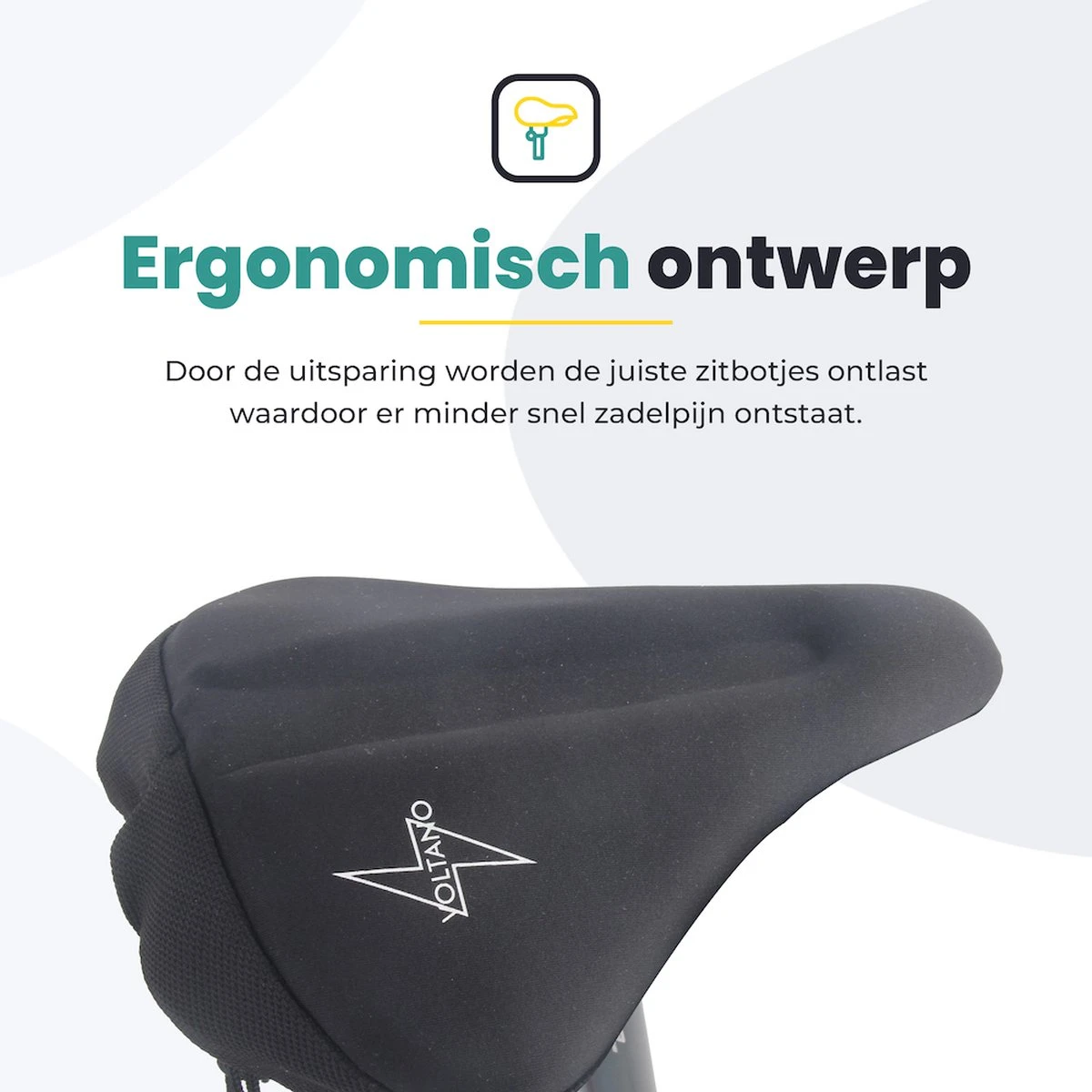 Voltano Luxe Gel Zadelhoes Fiets – Zwart – Met Uitsparing – Brede Fietszadels - 100% Waterdicht - Universele Zadeldek 3 Voltano Luxe Gel Zadelhoes Fiets – Zwart – Met Uitsparing – Brede Fietszadels - 100% Waterdicht - Universele Zadeldek - Afbeelding 3