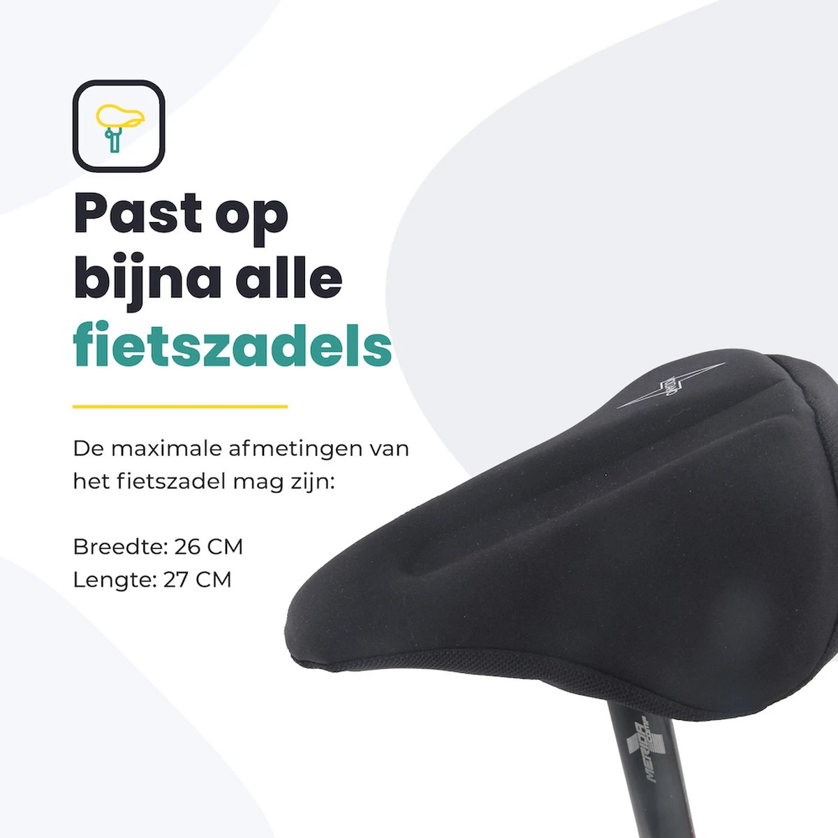 Voltano Luxe Gel Zadelhoes Fiets – Zwart – Met Uitsparing – Brede Fietszadels - 100% Waterdicht - Universele Zadeldek 6 Voltano Luxe Gel Zadelhoes Fiets – Zwart – Met Uitsparing – Brede Fietszadels - 100% Waterdicht - Universele Zadeldek - Afbeelding 6