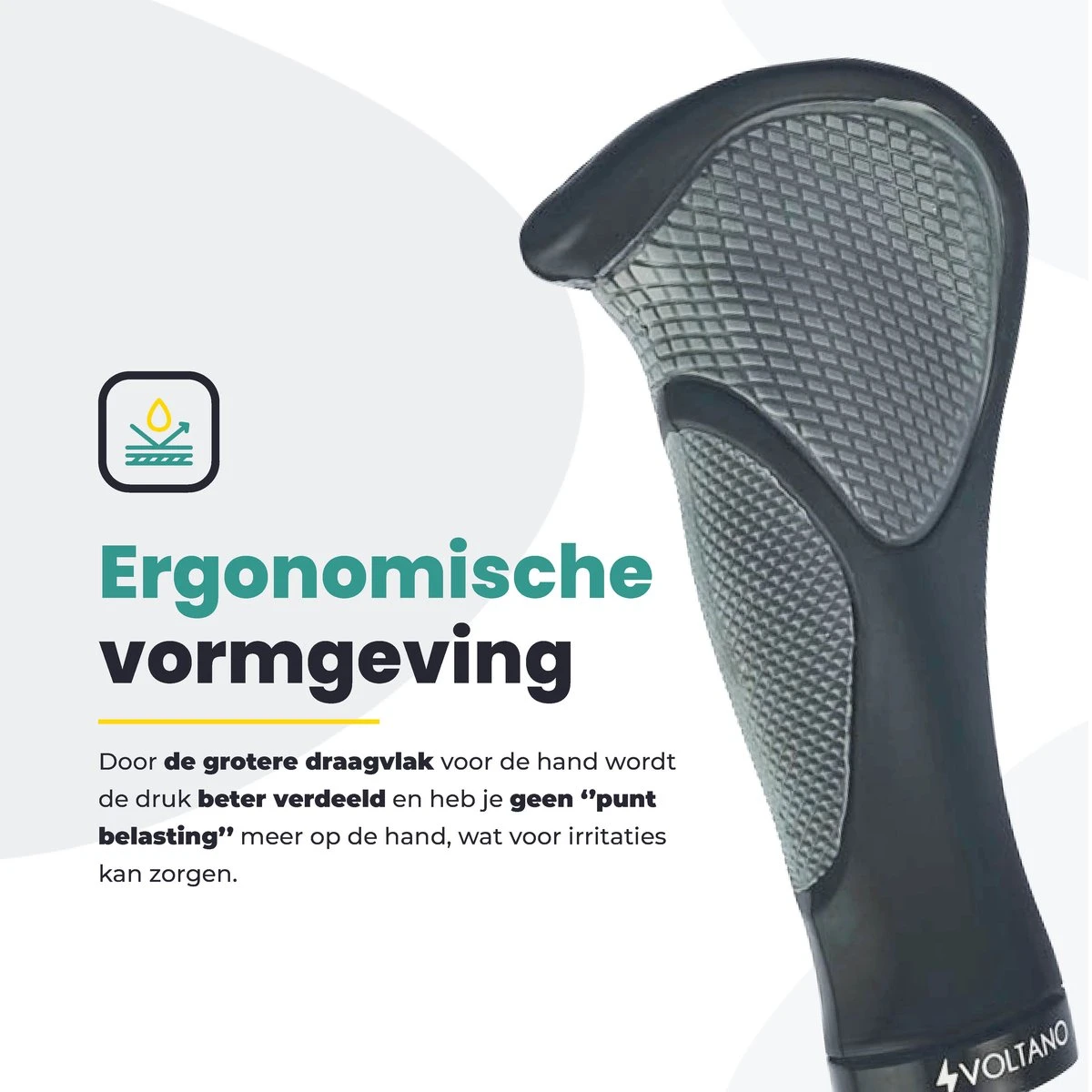 Voltano Ergonomisch Gevormde Fiets Handvatten - Handvat Eenvoudig En Stevig Vastzetten Met Imbus - Inclusief Bevestigingsmateriaal - Anti Plak Coating - Verhoogde Grip Fietshandvatten 8 Voltano Ergonomisch Gevormde Fiets Handvatten - Handvat Eenvoudig En Stevig Vastzetten Met Imbus - Inclusief Bevestigingsmateriaal - Anti Plak Coating - Verhoogde Grip Fietshandvatten - Afbeelding 8