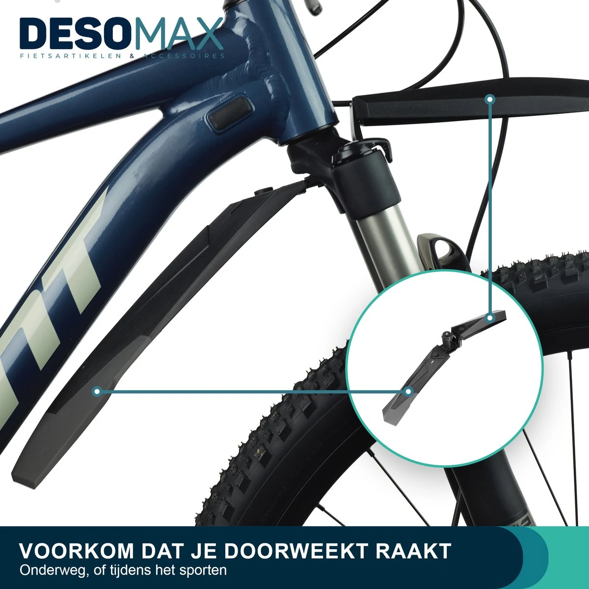 DesoMax Spatbord Mountainbike Racefiets Set Achterspatbord & Voorspatbord MTB Ass Saver Spatborden Mtb Fiets - Spatbordset 4 DesoMax Spatbord Mountainbike Racefiets Set Achterspatbord & Voorspatbord MTB Ass Saver Spatborden Mtb Fiets - Spatbordset - Afbeelding 4