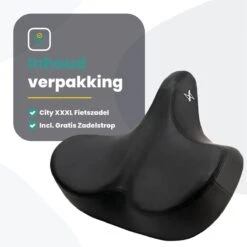 Voltano City XXXL Fietszadel – Unisex Extra Breed Fietszadel – Tegen Zadelpijn – 100% Waterdicht – Incl. Gratis Zadelstrop - Zwart -Fietsuitrustings Winkel 1200x1200 419