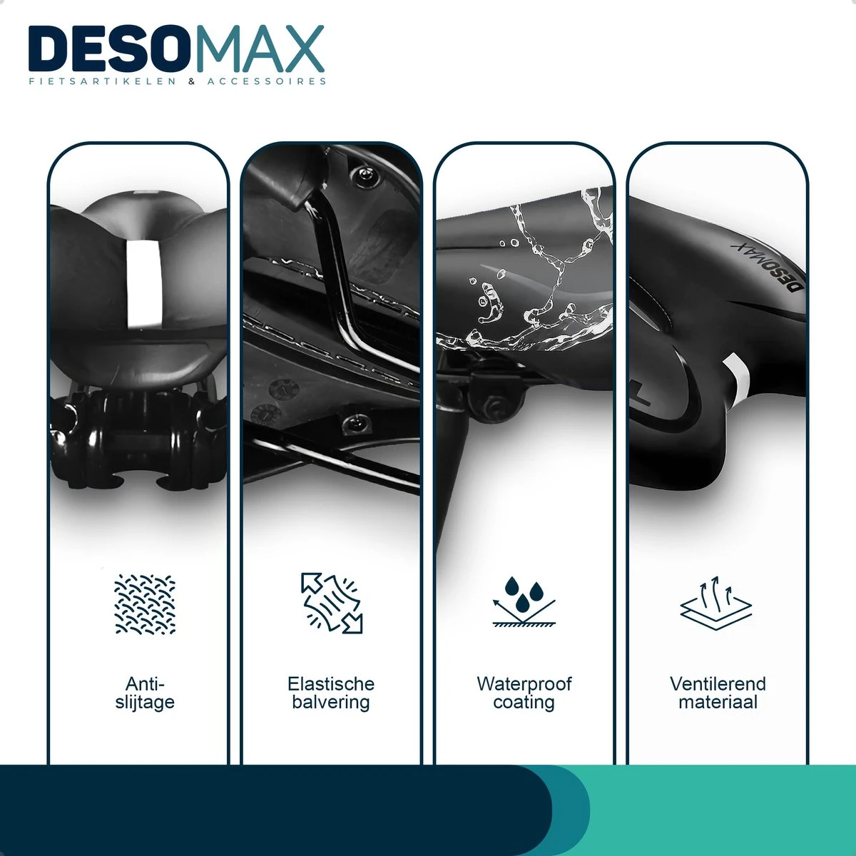 Fietszadel Voor Dames En Heren DesoMax Sport Comfortabel Gel Zadel - Unisex - Sport Design - Zwart - MTB En Race Geschikt. 6 Fietszadel Voor Dames En Heren DesoMax Sport Comfortabel Gel Zadel - Unisex - Sport Design - Zwart - MTB En Race Geschikt. - Afbeelding 6