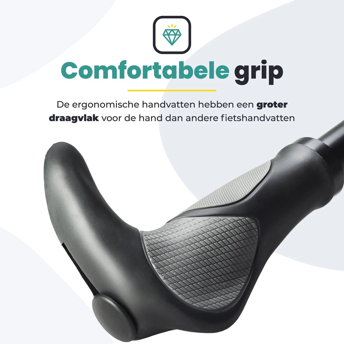 Voltano Ergonomisch Gevormde Fiets Handvatten Met Bar Ends - Handvat Eenvoudig Vastzetten Met Imbus - Incl. Bevestigingsmateriaal - Anti Plak Coating - Fietshandvatten Met Verhoogde Grip 3 Voltano Ergonomisch Gevormde Fiets Handvatten Met Bar Ends - Handvat Eenvoudig Vastzetten Met Imbus - Incl. Bevestigingsmateriaal - Anti Plak Coating - Fietshandvatten Met Verhoogde Grip - Afbeelding 3