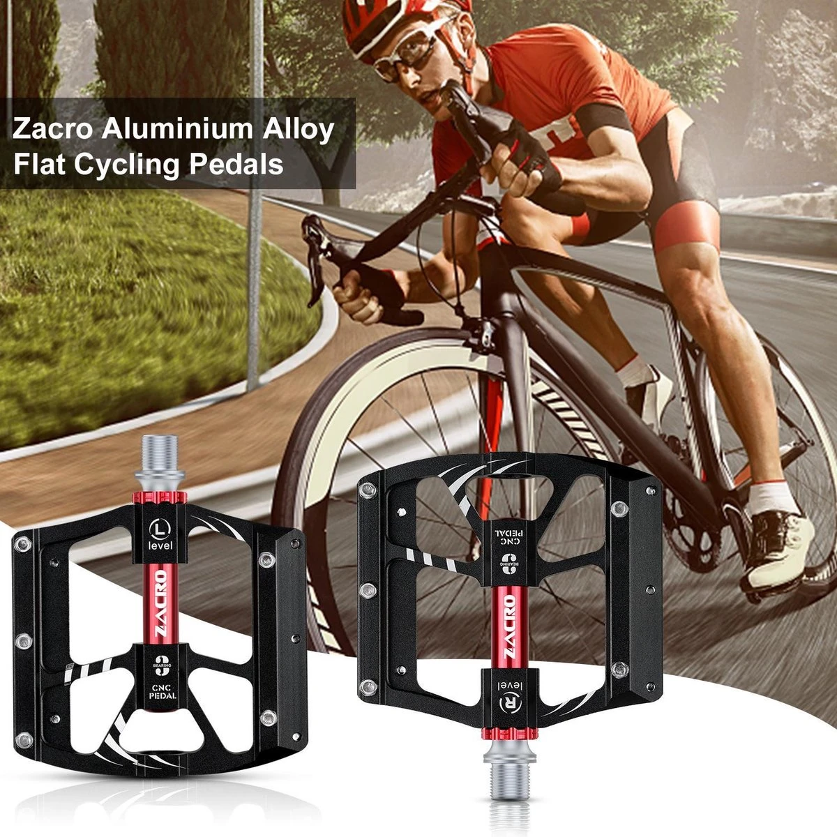 Zacro Mountainbike Pedalen - Aluminium Antislip Duurzame Fietspedalen - Ultrasterk Kleurrijk - CNC Gefreesd 3 Lager Anodiserende Fietspedalen - Voor BMX/MTB Racefiets 9/16" 5 Zacro Mountainbike Pedalen - Aluminium Antislip Duurzame Fietspedalen - Ultrasterk Kleurrijk - CNC Gefreesd 3 Lager Anodiserende Fietspedalen - Voor BMX/MTB Racefiets 9/16" - Afbeelding 5