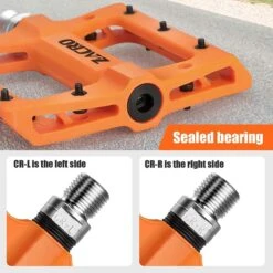 Zacro Fietspedalen - Nylon Antislip Mountainbike Pedalen - Platformpedalen - 9/16 - 2 Lagers - Antislip Waterdicht Anti Stof - Oranje -Fietsuitrustings Winkel 1200x1200 472