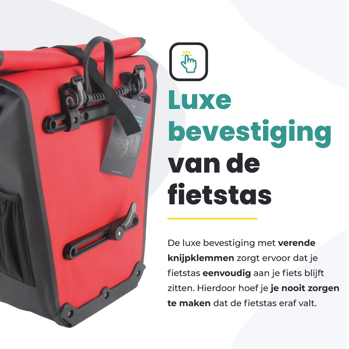 Voltano Luxe E-bike Fietstas 28L – Zwart / Rood – Pakaftas Met Laptop Vak – 100% Waterdicht - Met Gratis Schouderband 5 Voltano Luxe E-bike Fietstas 28L – Zwart / Rood – Pakaftas Met Laptop Vak – 100% Waterdicht - Met Gratis Schouderband - Afbeelding 5